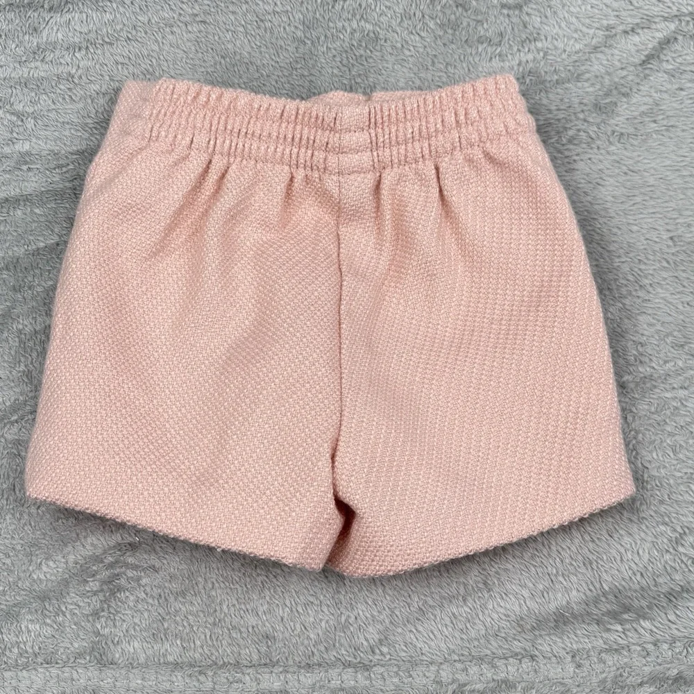 Janie and Jack Shorts Baby Girls 12-18 Months Pink Tweed Buttons Elastic Pull-On